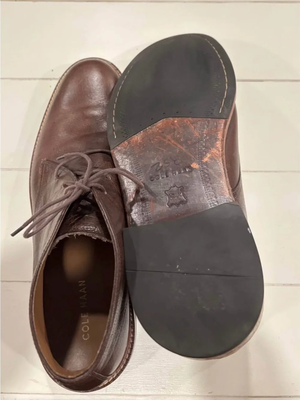 Cole Haan Men's Dark Brown Leather Chukka Boots